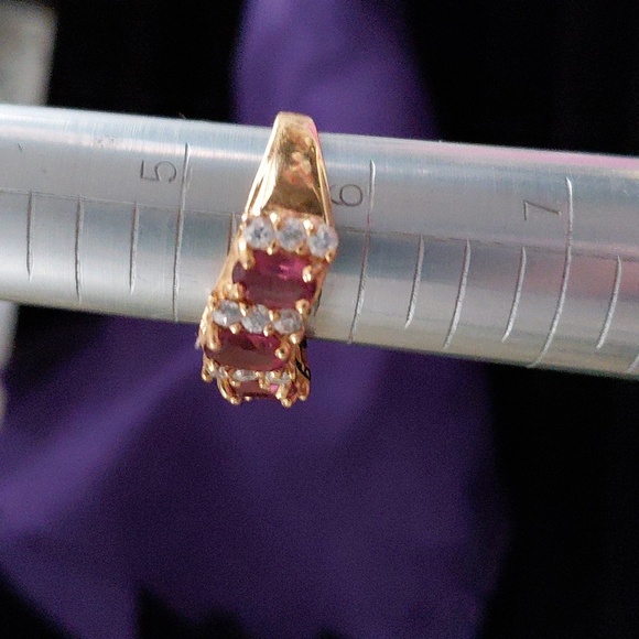 Assorted Garnet Cocktail Rings, Set Of Four. Vintage Various Sizes. - Picture 4 of 16